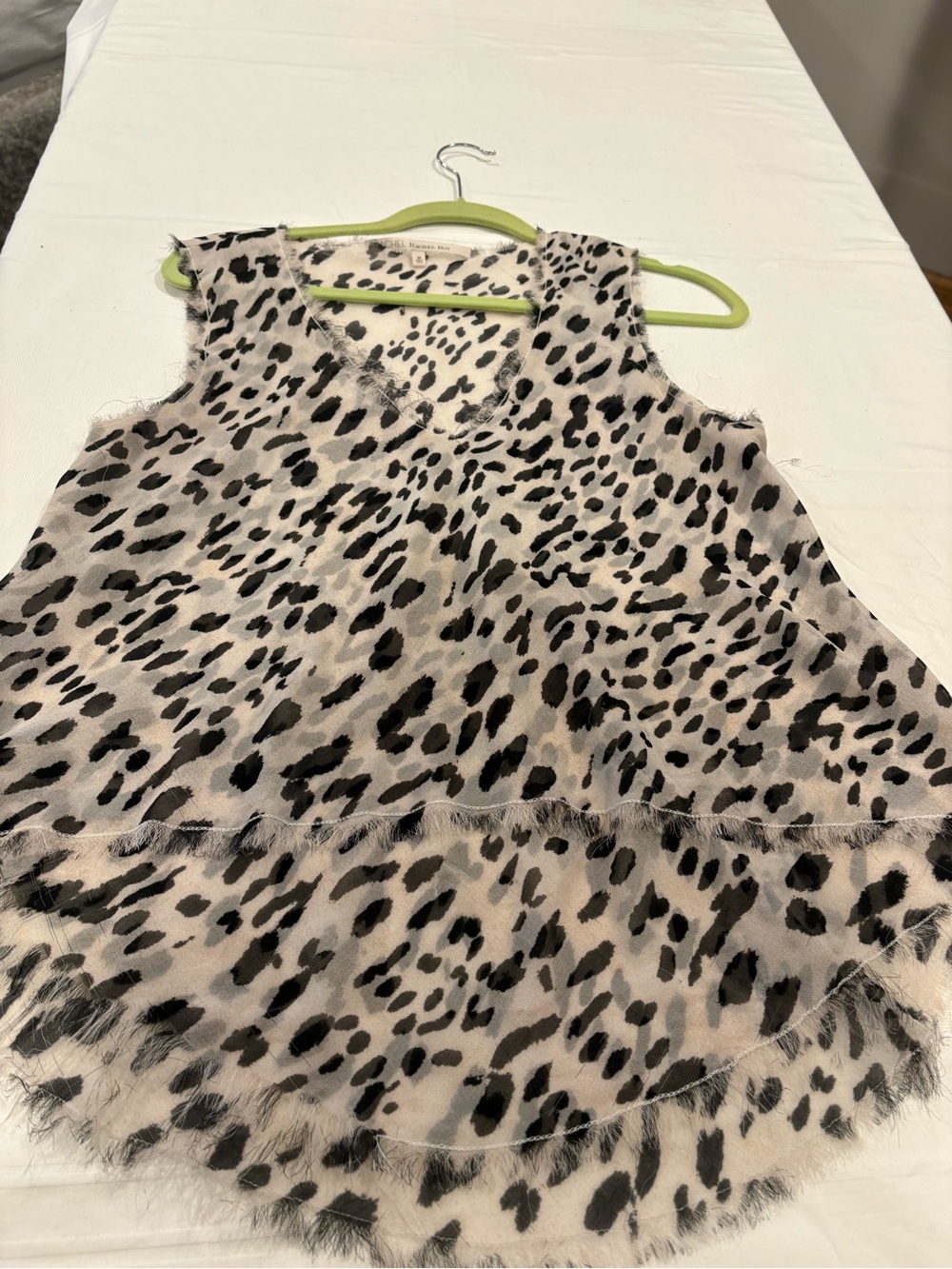 RACHEL Rachel Roy Sleeveless Leopard Print Blouse in Black and Cream